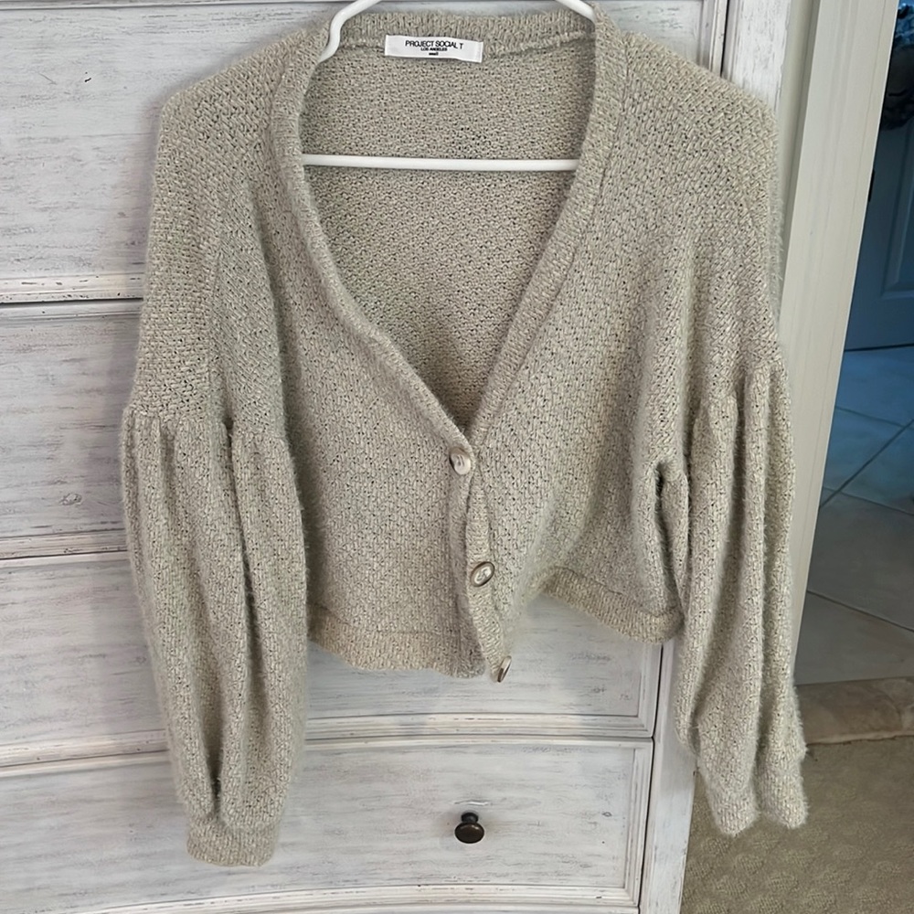 Project Social T Cropped Cardigan